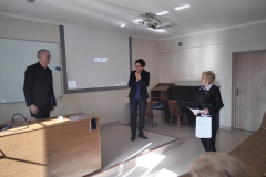 14: prof. Piotr Zbróg, dr Małgorzata Krawczyk-Blicharska i pani Janina Łucak -prezes KUTW „Ponad Czasem”