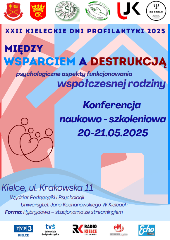 Konferencja naukowo-szkoleniowa Między Wsparciem a Destrukcją – psychologiczne aspekty funkcjonowania współczesnej rodziny (20 i 21 maja 2025 roku)