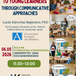 WYKŁAD GOŚCINNY: „TEACHING ENGLISH TO YOUNG LEARNERS THROUGH COMMUNICATIVE APPROACHES” – DOKTOR LUCÍA SÁNCHEZ BEJERANO