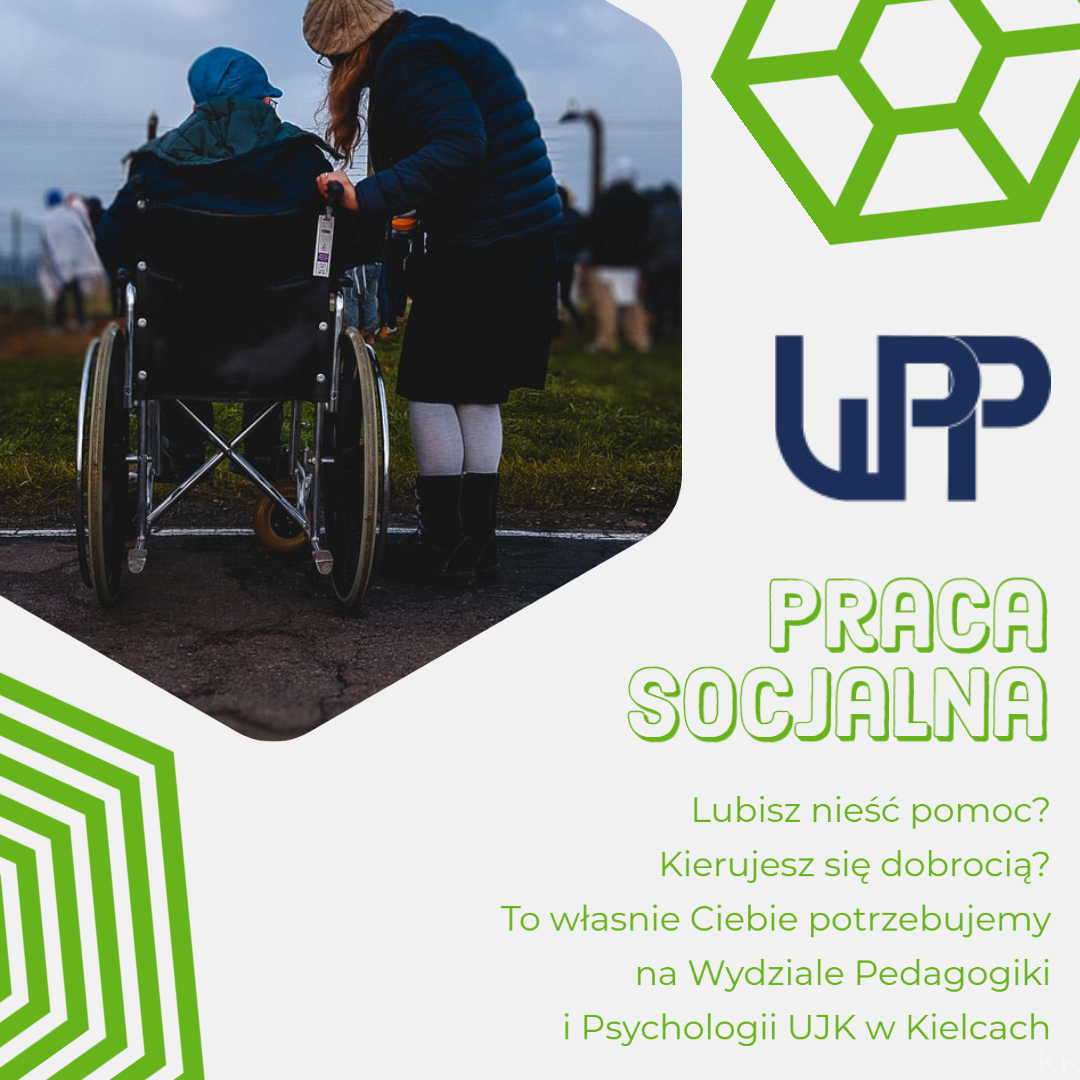 Plakat rekrutacji na kierunek praca socjalna
